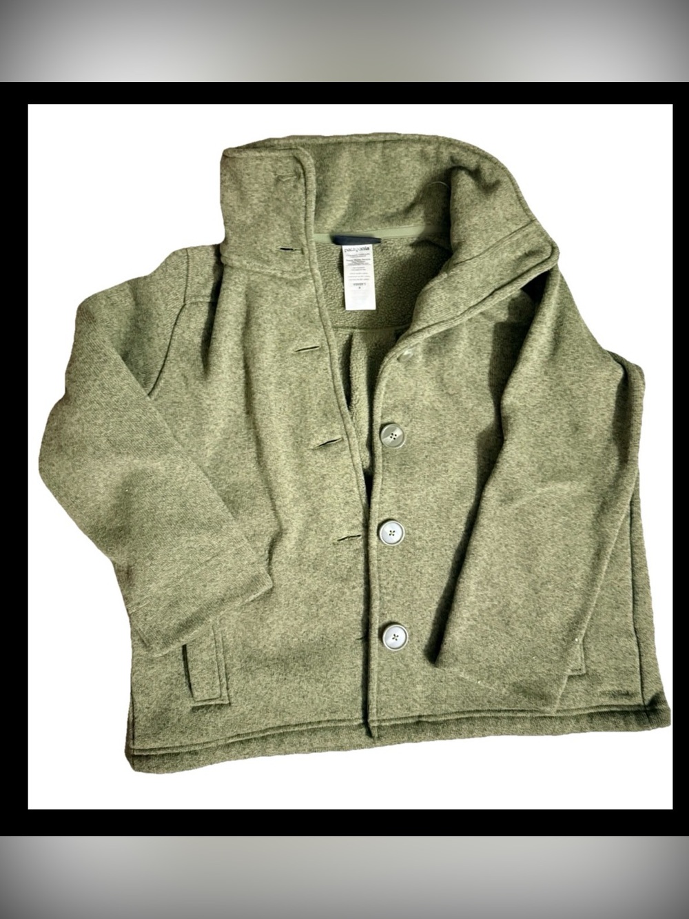 Patagonia women’s Better Sweater Swing coat olive green sz m